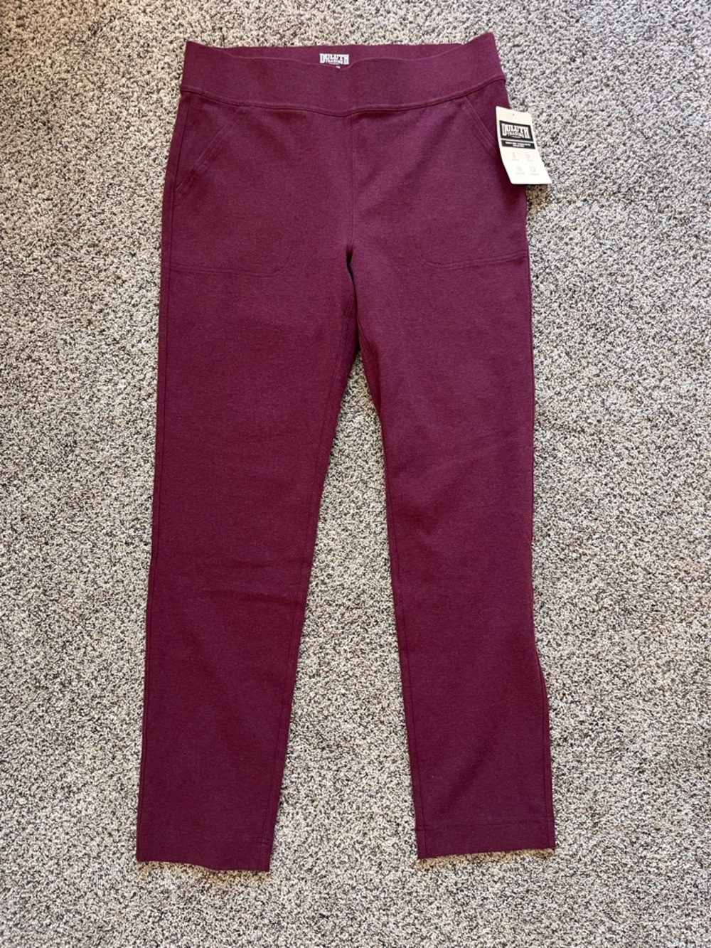DULUTH Women's NoGA Naturale Cotton Slim Leg Pants Berry/Plum Medium x 29